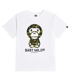 Хлопковая футболка с принтом Baby Milo BAPE, белый