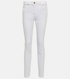Узкие джинсы со средней посадкой BRUNELLO CUCINELLI, белый