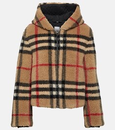 Куртка Burberry Check из смесовой шерсти BURBERRY, коричневый