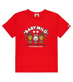 Хлопковая футболка с принтом Baby Milo BAPE, красный