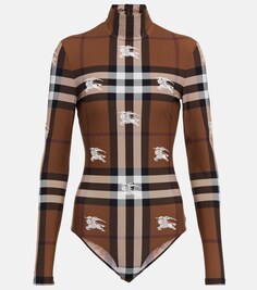 Боди в винтажную клетку BURBERRY, коричневый