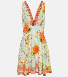 Украшенное шелковое мини-платье CAMILLA, разноцветный