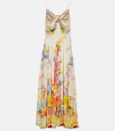 Шелковое платье макси Sunlight Symphony CAMILLA, разноцветный