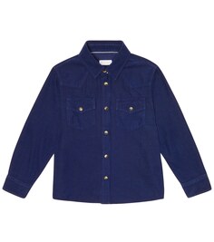Рубашка из хлопкового вельвета Brunello Cucinelli, синий