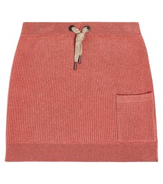 Кашемировая юбка в рубчик Brunello Cucinelli, красный