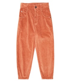 Вельветовые брюки Brunello Cucinelli, оранжевый