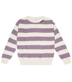 Полосатый хлопковый свитер Brunello Cucinelli, разноцветный