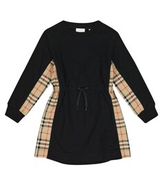 Платье из джерси со вставками в клетку Vintage Burberry, разноцветный