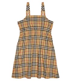 Платье из смесового хлопка в клетку Vintage Check Burberry, бежевый