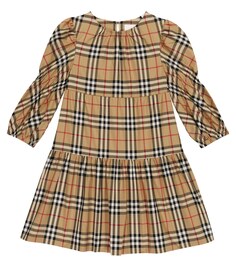 Платье из смесового хлопка в клетку Vintage Check Burberry, разноцветный