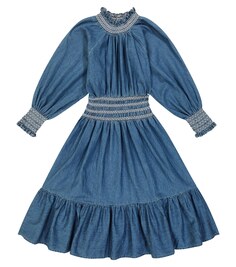 Джинсовое платье Kara со сборками C&apos;era una volta, синий