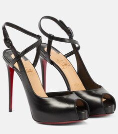 Кожаные туфли-лодочки Jenlove Alta 120 с открытым носком Christian Louboutin, черный