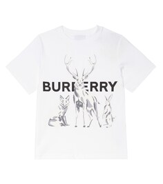 Хлопковая футболка с принтом Burberry, разноцветный