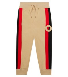 Полосатые спортивные штаны из хлопкового джерси Burberry, разноцветный
