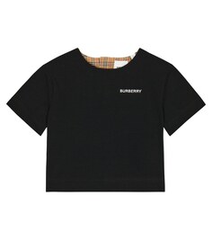 Хлопковая футболка в винтажную клетку Burberry, разноцветный