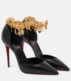 Декорированные кожаные туфли Gourmi 100 Christian Louboutin, черный