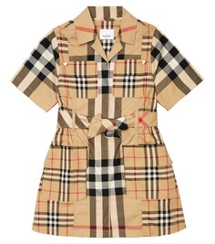 Платье-рубашка в винтажную клетку Burberry, бежевый