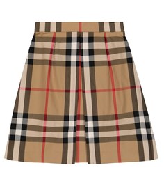 Юбка из хлопкового поплина в клетку Vintage Check Burberry, разноцветный