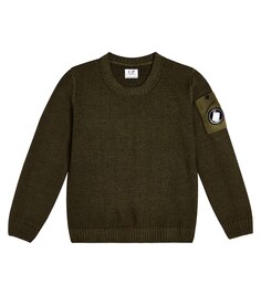 Шерстяной свитер Lens C.P. COMPANY KIDS, зеленый