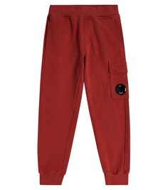 Базовые спортивные штаны из хлопкового флиса C.P. COMPANY KIDS, красный
