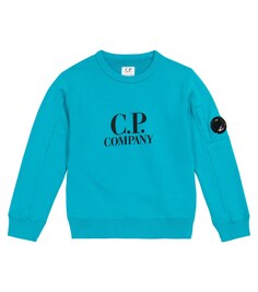 Толстовка из хлопка с логотипом C.P. COMPANY KIDS, синий