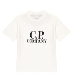 Хлопковая футболка с логотипом C.P. COMPANY KIDS, белый