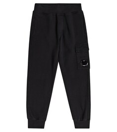 Базовые спортивные штаны из хлопкового флиса C.P. COMPANY KIDS, черный