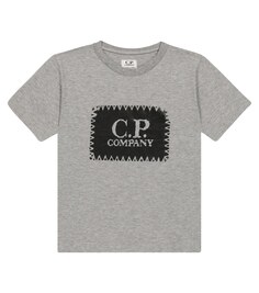 Хлопковая футболка с логотипом C.P. COMPANY KIDS, серый