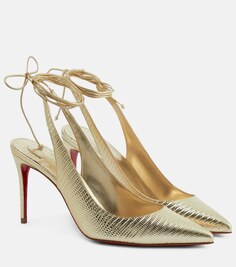 Кожаные туфли Lace Up Kate Christian Louboutin, золотой