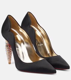 Туфли-лодочки Lipstrass из крепа с кристаллами Christian Louboutin, разноцветный