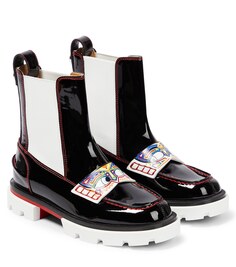 Сапоги Poupetoboot из лакированной кожи Christian Louboutin, черный