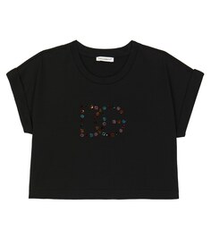 Украшенная хлопковая футболка Dolce&amp;Gabbana, черный