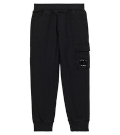 Спортивные штаны из хлопкового флиса C.P. COMPANY KIDS, черный