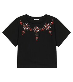 Хлопковая футболка с кристаллами Dolce&amp;Gabbana, черный