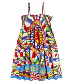 Платье Carretto из хлопкового поплина Dolce&amp;Gabbana, разноцветный