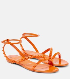 Кожаные сандалии Mafaldina Spikes Christian Louboutin, оранжевый