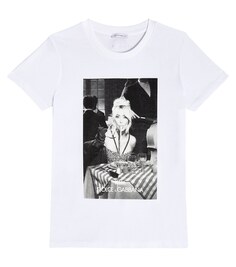 Хлопковая футболка с принтом «Чао, Ким» Dolce&amp;Gabbana, разноцветный
