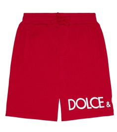 Хлопковые шорты-бермуды с логотипом Dolce&amp;Gabbana, красный