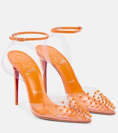 Туфли-лодочки Spikoo 100 из ПВХ и кожи Christian Louboutin, оранжевый