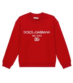 Толстовка из хлопкового джерси с логотипом Dolce&amp;Gabbana, красный