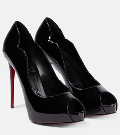 Туфли на платформе из лакированной кожи Christian Louboutin, черный