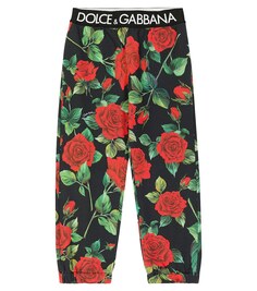 Спортивные брюки из хлопкового джерси с логотипом Dolce&amp;Gabbana, красный