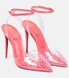 Туфли-лодочки Spikoo 100 из ПВХ и кожи Christian Louboutin, розовый