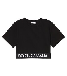 Футболка из смесового хлопка с логотипом Dolce&amp;Gabbana, черный