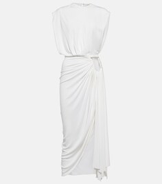Платье миди Arced Palm с драпировкой CHRISTOPHER ESBER, белый