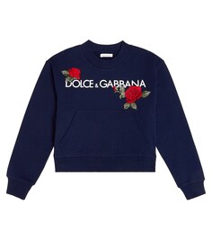 Толстовка из хлопкового джерси с логотипом Dolce&amp;Gabbana, синий