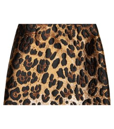Жаккардовая юбка с леопардовым принтом Dolce&amp;Gabbana, разноцветный