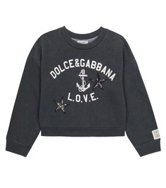 Толстовка из хлопкового джерси с логотипом Dolce&amp;Gabbana, синий