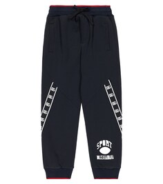 Спортивные брюки из хлопкового джерси с логотипом Dolce&amp;Gabbana, черный