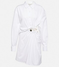 Платье-рубашка из хлопка с рюшами CHRISTOPHER ESBER, белый